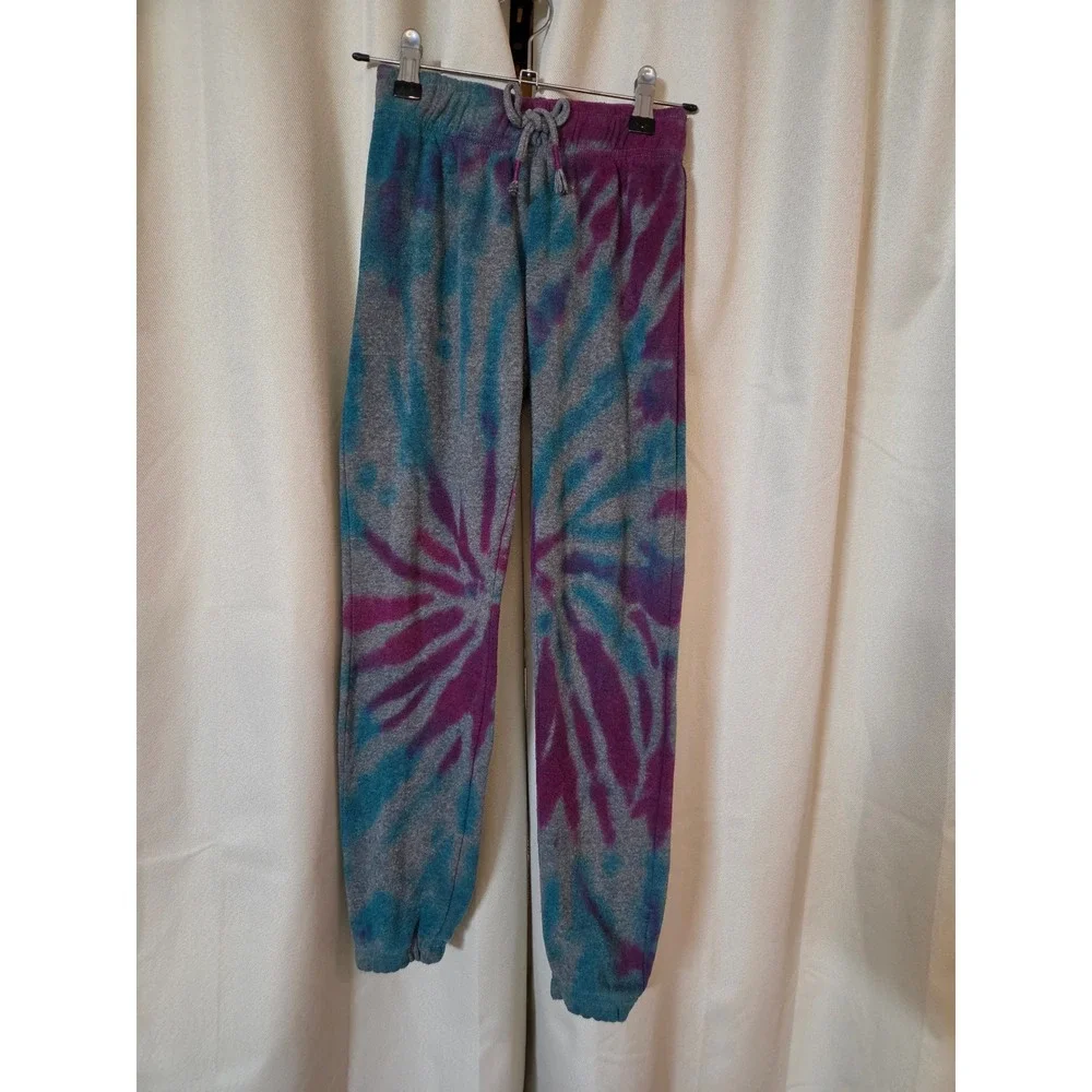 Vanilla Star Girls Tie Dye Sweatpants Purple Teal Gray Joggers Size Medium 7/8
